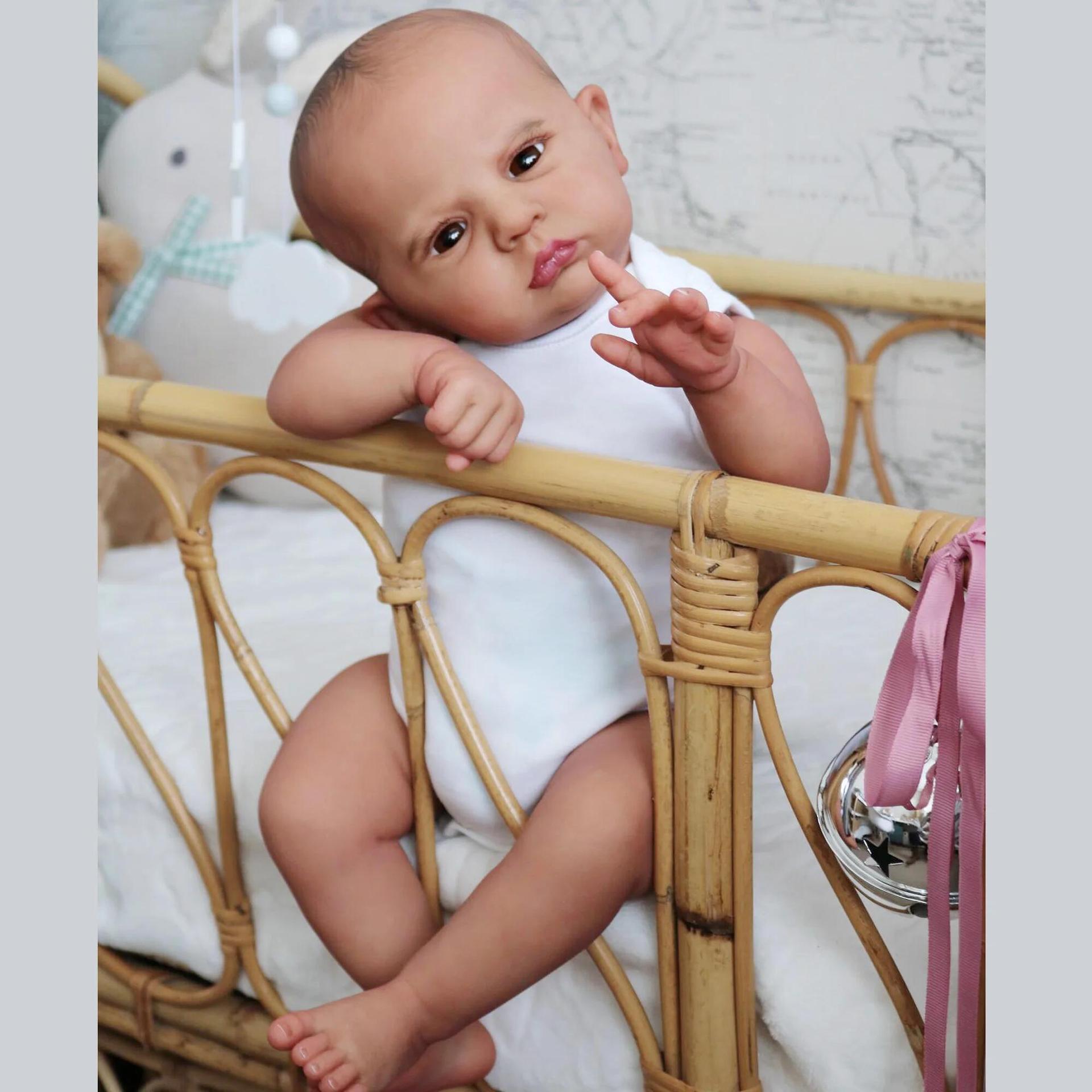 60cm de simulación de cuerpo de tela renacer muñeca Cameron transfronteriza suministro de la venta caliente entrega de una sola pieza