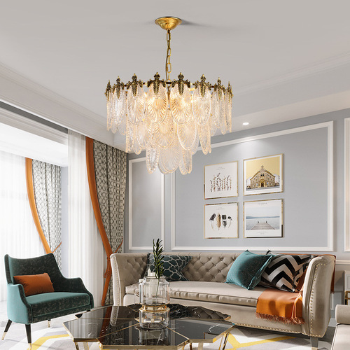 Lighting: Modern Minimalist Creative Designer Chandelier with Full Copper, Suitable for Living Room, Dining Room, Bedroom - European and American Style Copper Chandeliers