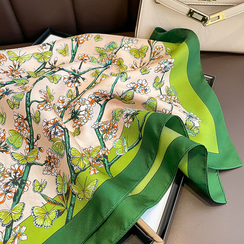 Hangzhou Silk 100% Mulberry Silk Scarf Women's Spring and Autumn New Korean Version Versatile Silk 70cm Small Square Scarf