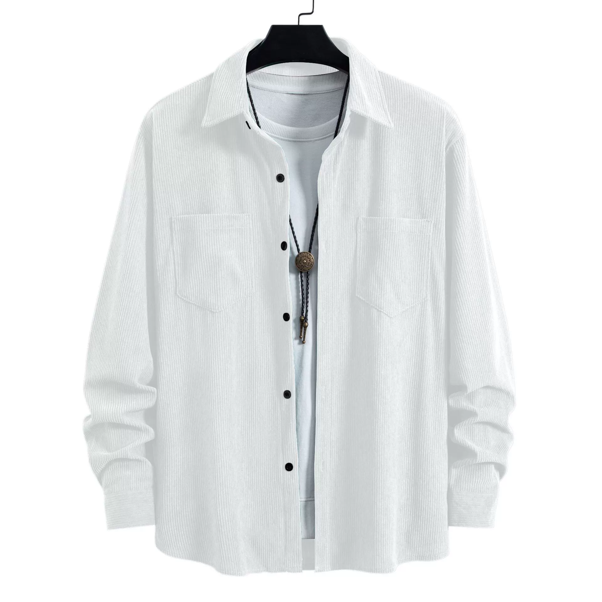 2025 трансграничные новые мужские осенние вельветы сплошные рубашки с длинными рукавами рубашки кардиган ретро повседневные куртки мужчины