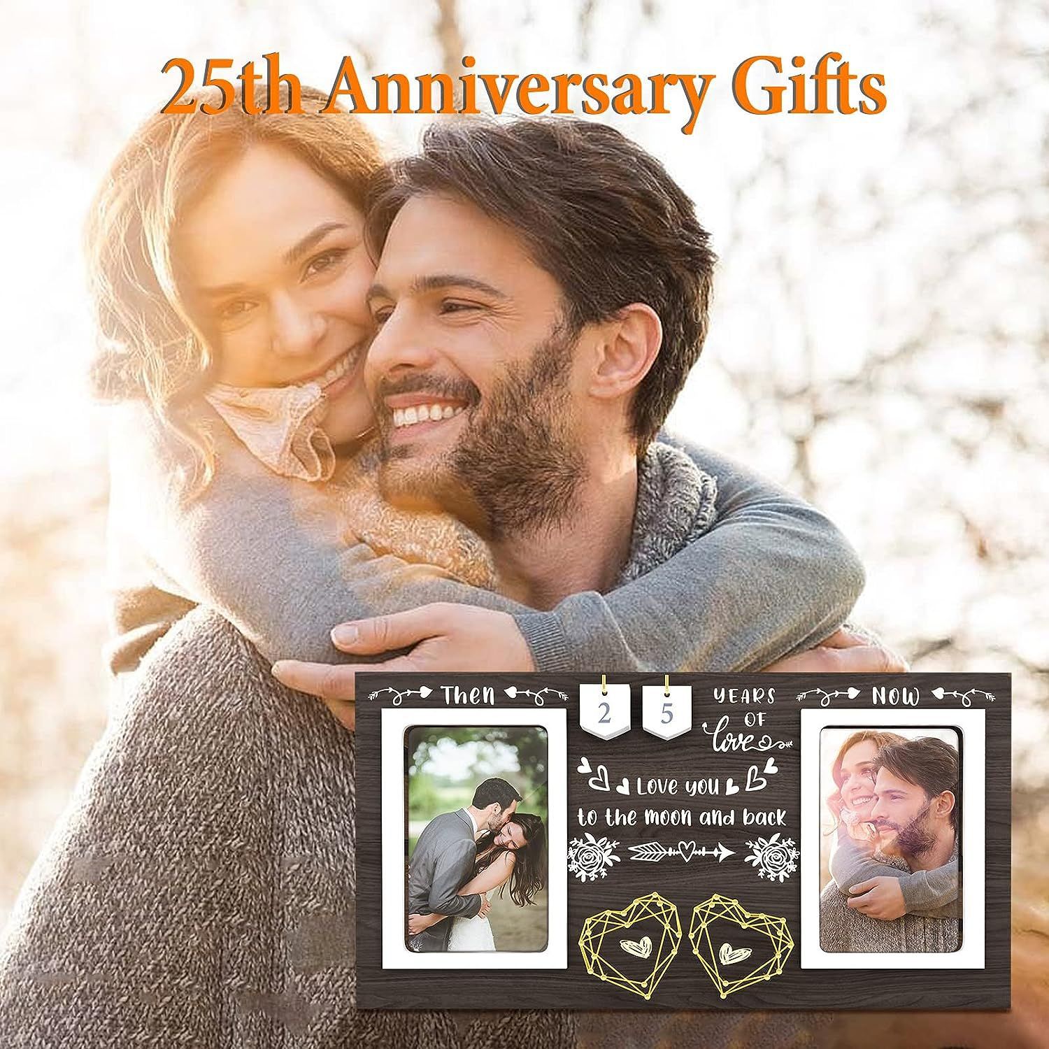 Boda de madera conmemorativa foto marco creativo Mesa decoración padre Mesa decoración foto marco Marco De corazón doble en forma de corazón