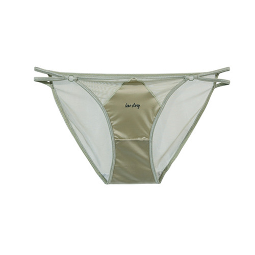 Hollow splicing royal noble silk satin women's underwear with double thin straps ice silk women's underwear 8225