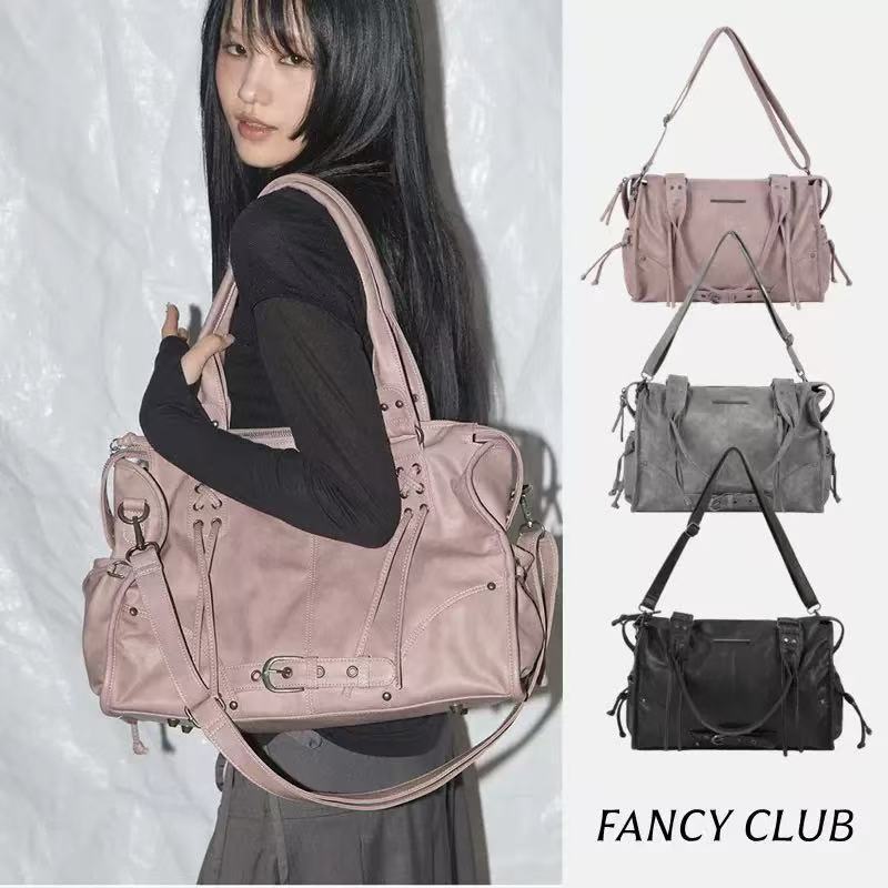 5色现货Fancyclub韩国设计师25新款新色扣带大容量单肩包斜挎包