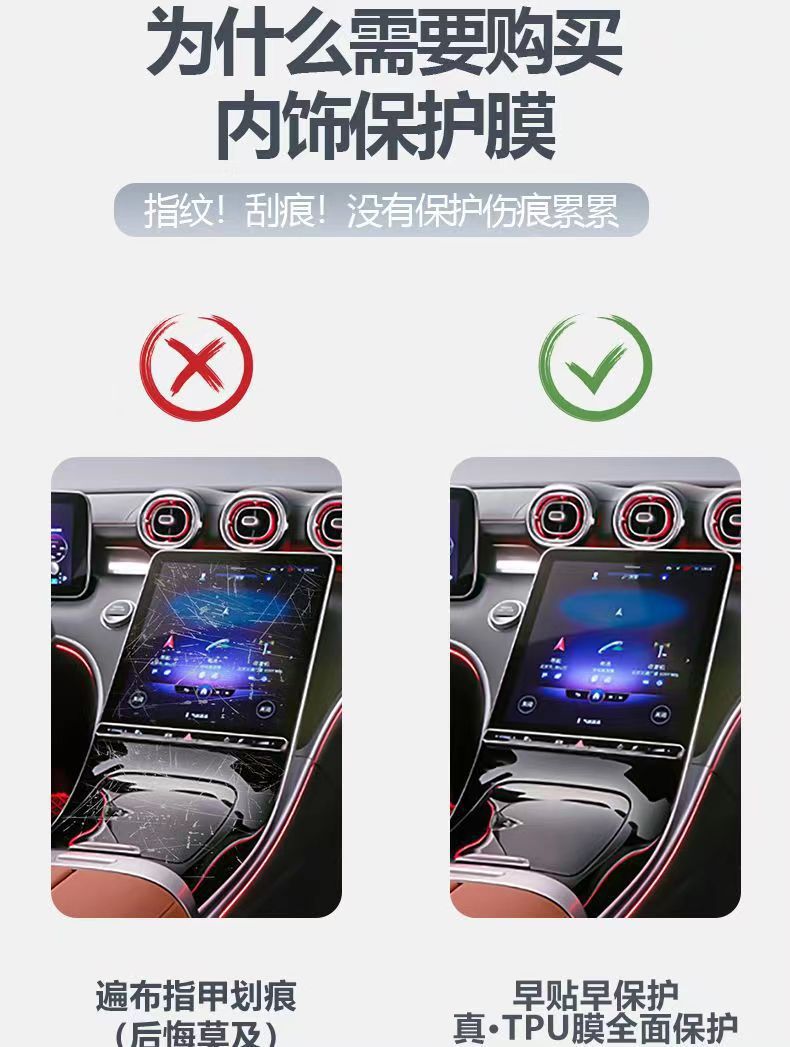 Suitable for 25 Porsche Cayenne Interior Protective Films, Transparent Gear Shift Anti-Scratch Central Control Screen Film, Automotive Supplies