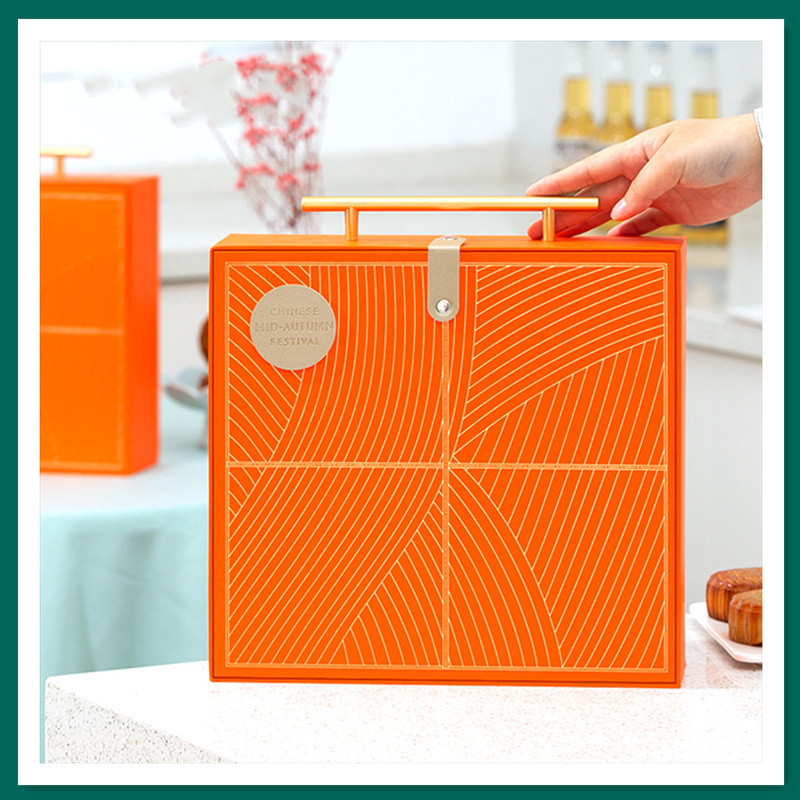 新品月饼包装盒商务手提中秋节礼品盒 6粒8粒蛋黄酥烘焙外包装盒