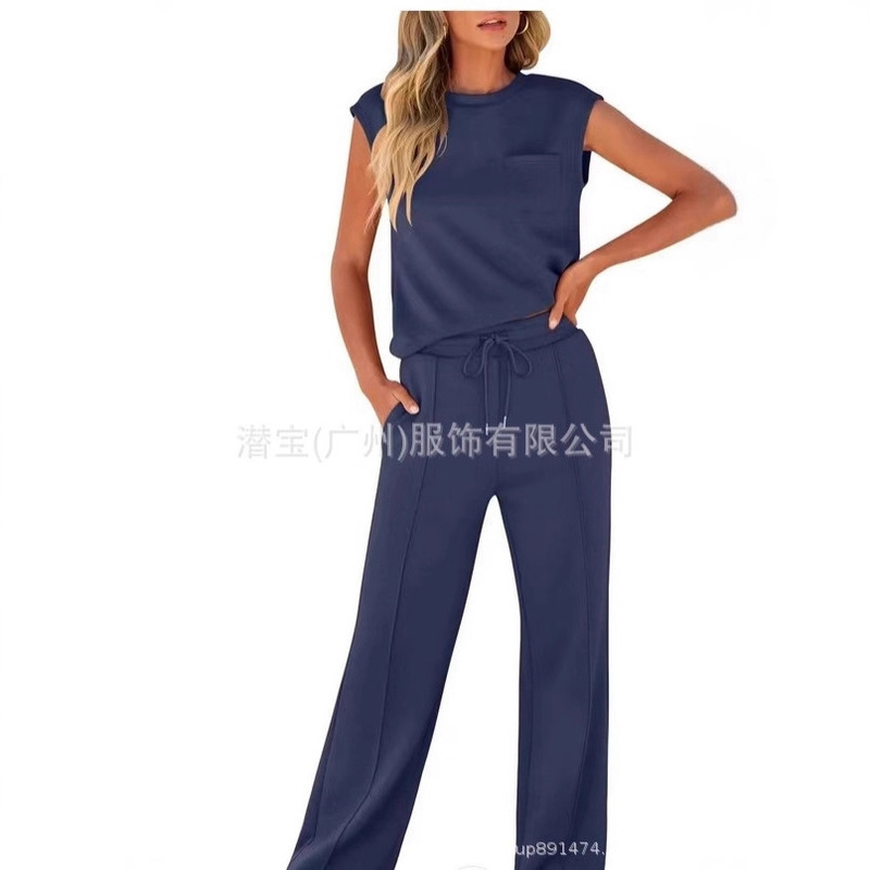 2025 Spot European and American Cross-Border Export Autumn and Winter New Round Neck Fashion Casual Sports Suit Loose Two-Piece Set for Women 2025 Spot European and American Cross-Border Export Autumn and Winter New Round Neck Fashion Casual Sports Suit Loose Two-Piece Set for Women