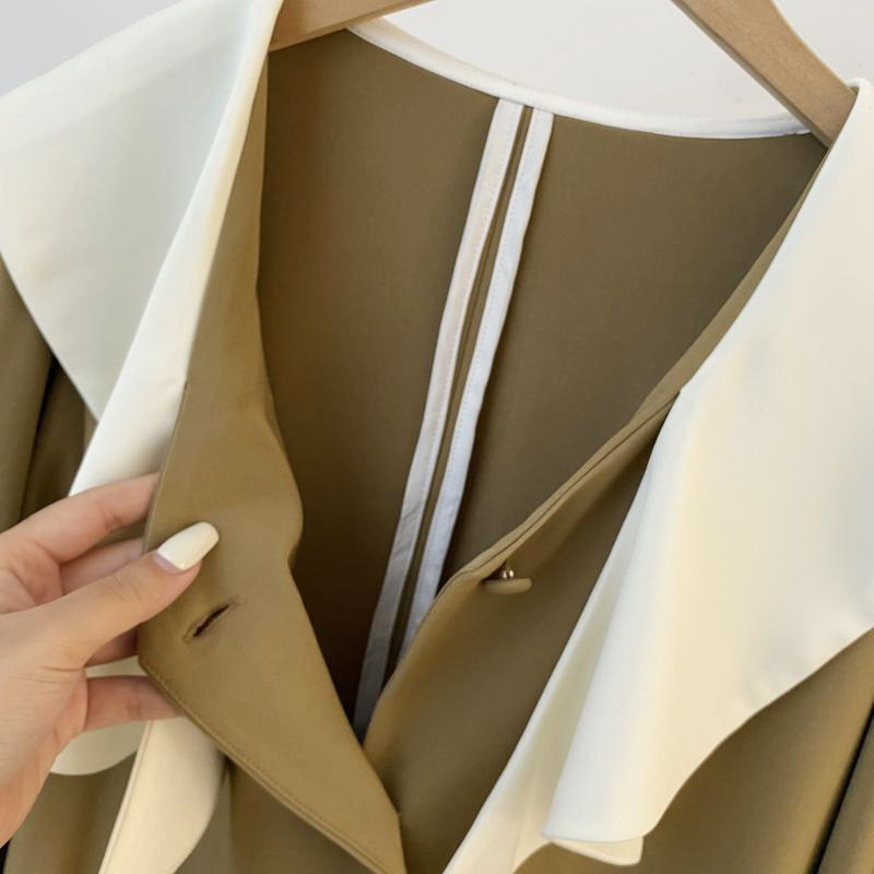 High-Quality French-Style Hepburn-Inspired Outfit 2026 Simple Commuter Color-Blocking V-Neck Slimming Dress for Women