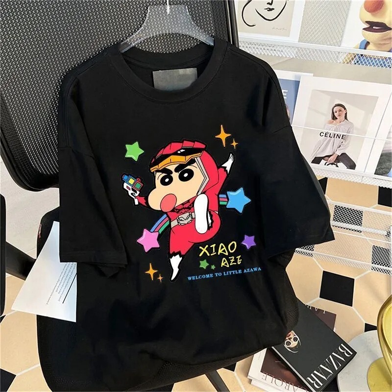 chubby girl plus size 1.00 kg-150.00 kg Cartoon Superman New Printed Loose Short-sleeved T-shirt Women's Summer New All-match Top