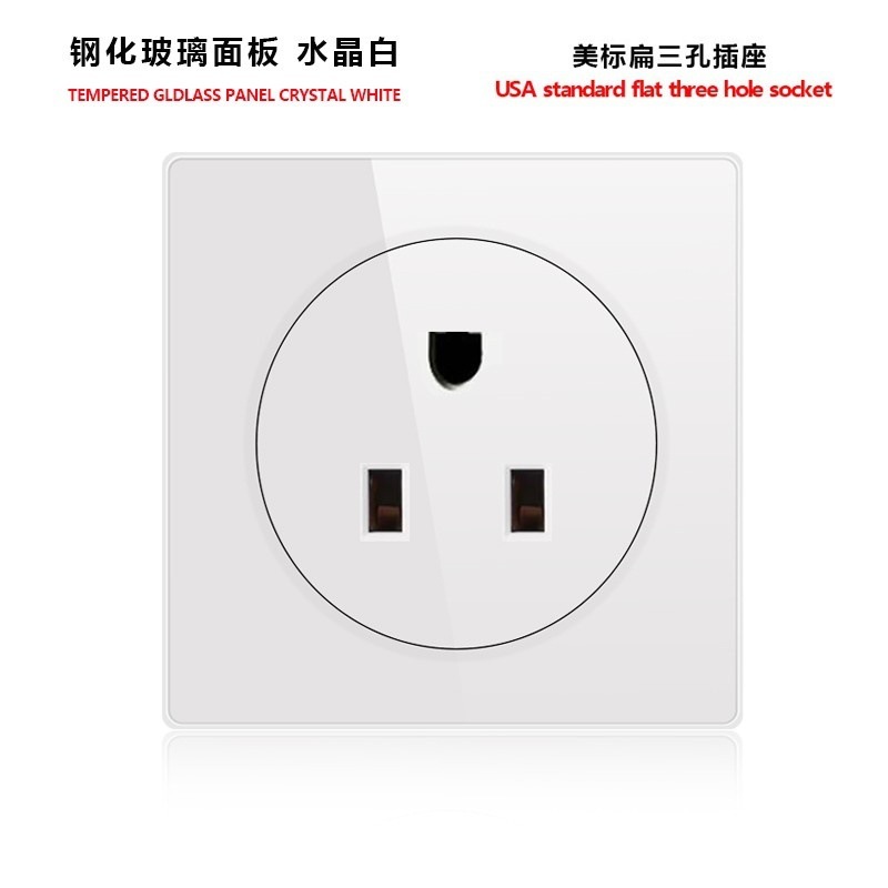 外国貿易トグルリセットスイッチソケット強化ガラスパネルLEDライトEUドイツプラグアメリカ標準フランスプラグロシア英国プラグ|undefined