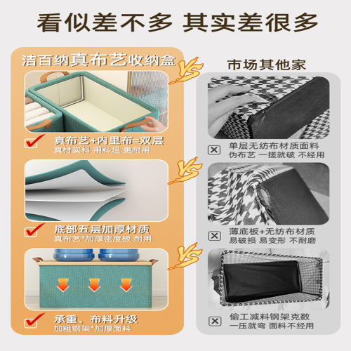Clothing Storage Box Home Steel Frame Positive Ion Clothing Pants Organizing Basket Wardrobe Layered Storage Gadget Storage Box