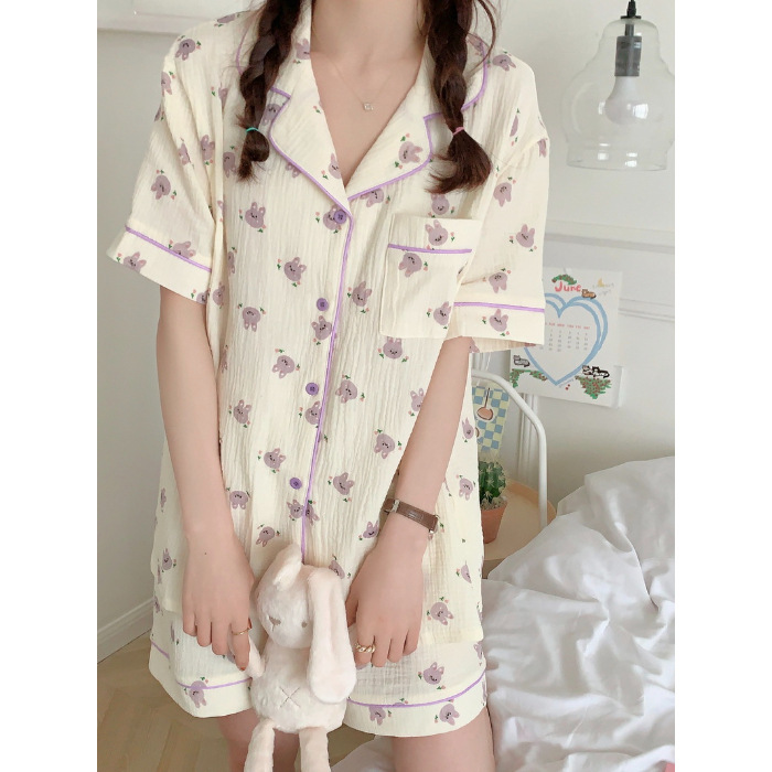 Pijamas femeninos 2025 de encaje estilo coreano manga larga