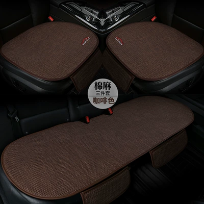 Car Seat Cushion, Breathable Cotton, Seat cushion, seat cover - cotton-and-linen-three-piece-set-brown