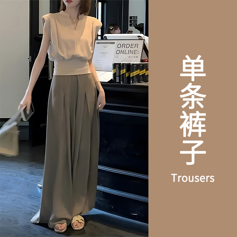 夏装搭配一整套减龄韩系茶系穿搭干练气质上班通勤盐系轻熟两件套|undefined