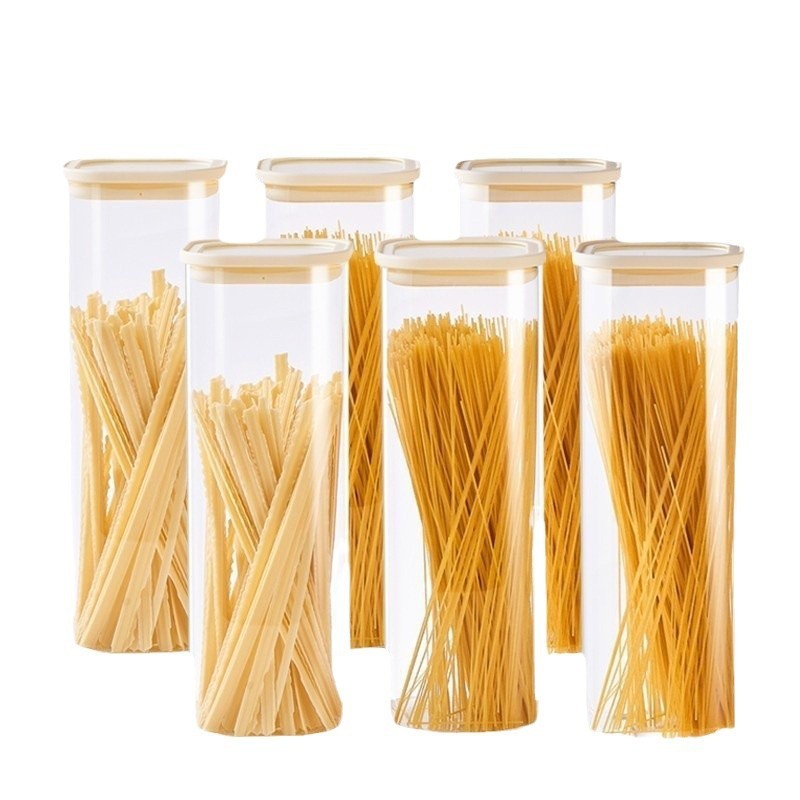 密封瓶穀物キッチン収納食品グレード透明ガラス瓶ボックス麺乾物茶保存瓶|undefined