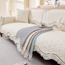 2025新款田园小香风纯棉沙发垫四季通用防滑坐垫子全棉布艺套罩巾