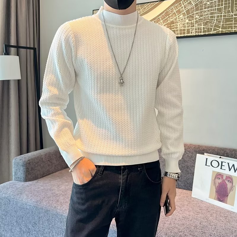 Demi-season solid color base Japanese trend knitted sweater for…