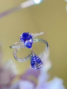 18K Gold Natural High-Quality High-End Jewelry, Beautiful Tanzanite Ring Jewelry, Tiktok Wholesale on Behalf of