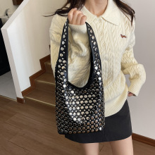 个性潮酷圆点铆钉腋下包欧美时尚百搭机车包高级感外贸托特包