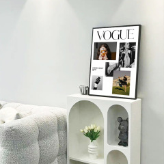 時尚雜誌VOGUE海報裝飾畫擺件品電視邊斗櫃現代極簡黑白風格掛畫