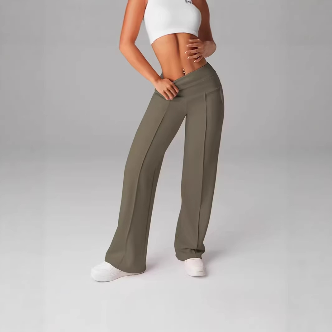 New Cross-Border Style Slim-Fit Sports Long Straight Pants with Waistline Stitching and Pockets, Suitable for Outdoor Casual Sports and Comfortable Straight Pants New Cross-Border Style Slim-Fit Sports Long Straight Pants with Waistline Stitching and Pockets, Suitable for Outdoor Casual Sports and Comfortable Straight Pants