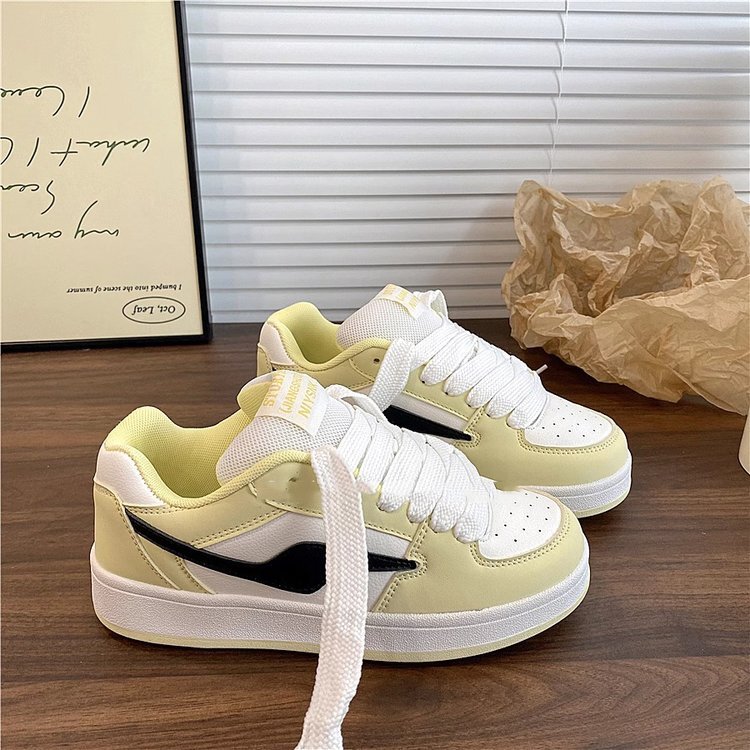 Korean Fashion Lightning White Shoes Women's Board Shoes Dopamine Color Matching Classic College Style Increased Thick Bottom Four Seasons