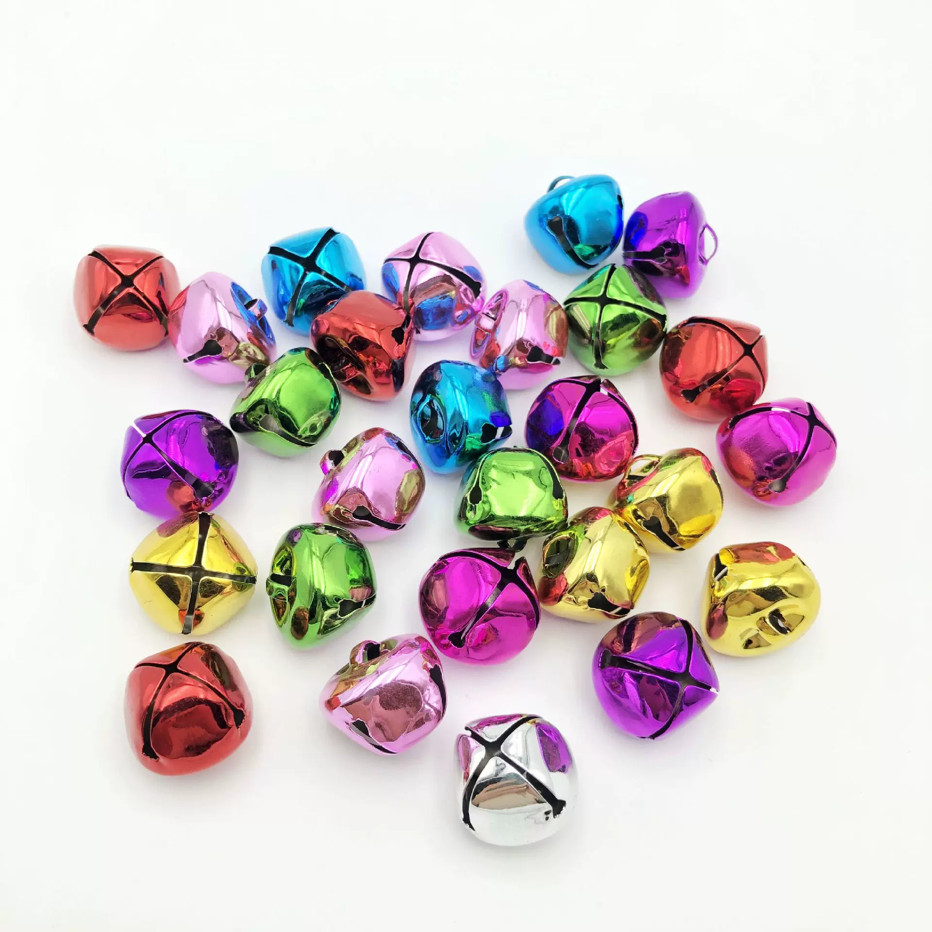 厂家供应十字铃铛真空电镀彩色铃铛装饰圣诞铃铛项圈宠物铃铛配件