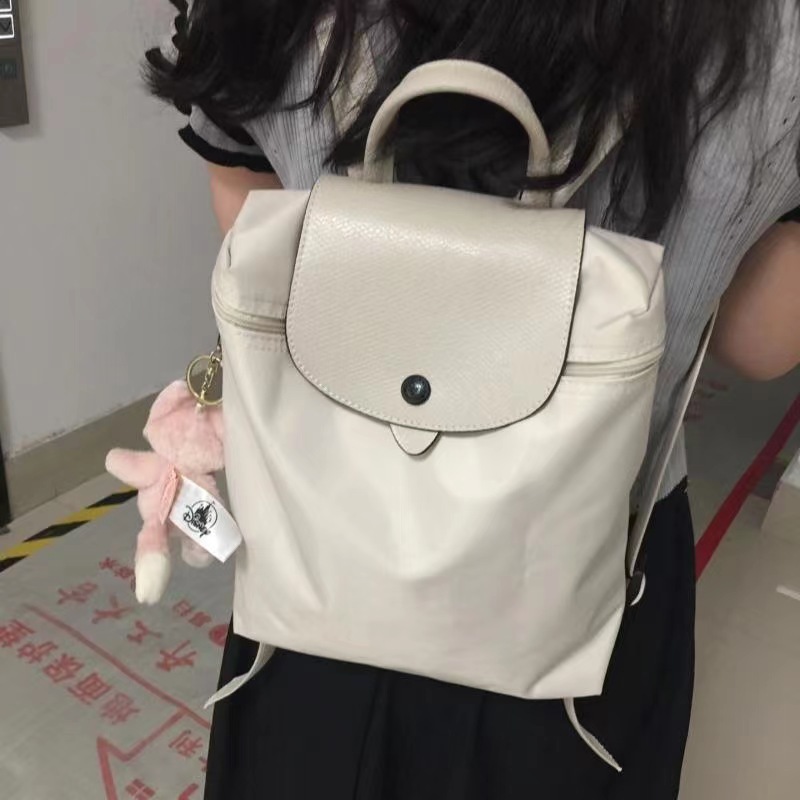 French Longchamp Bag 70Th Anniversary Backpack Nylon School Bag Waterproof Foldableing Casual Lightweight Women's School Bag Backpack Trendy