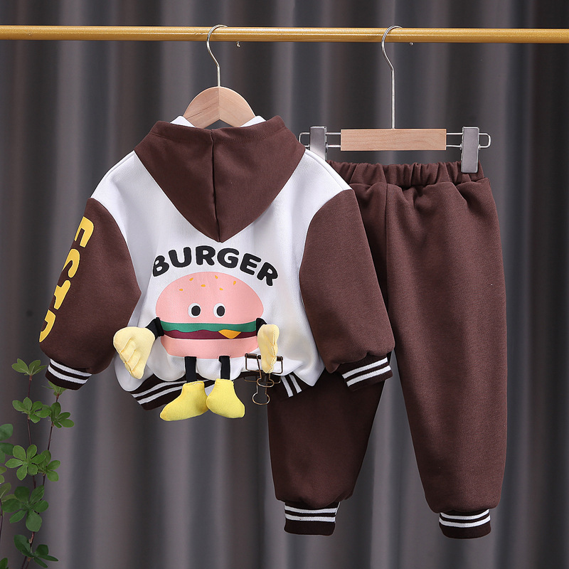 Boys' Baseball Suit Cartoon Casual Fashion Hot Selling 2023 Autumn New Mid size Children's 1-5 Year Old Two Piece Set_voghion.com