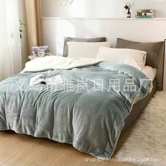 Трансграничное Специально для Amazon Wish Sherpa кашемировое одеяло из ягненка утолщено двухслойное фланелевое одеяло на складе