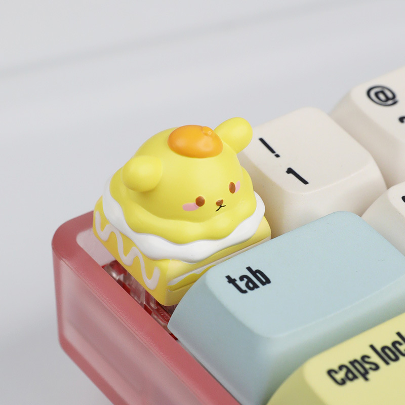 Cross-border hot-selling gull small cake keycap cute customized mechanical keycap cross shaft single cute keycap