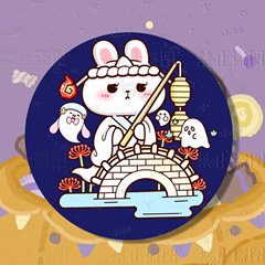 Cartoon small mochi handmade shape round brooch creative magic world clothing backpack small decoration pin badge