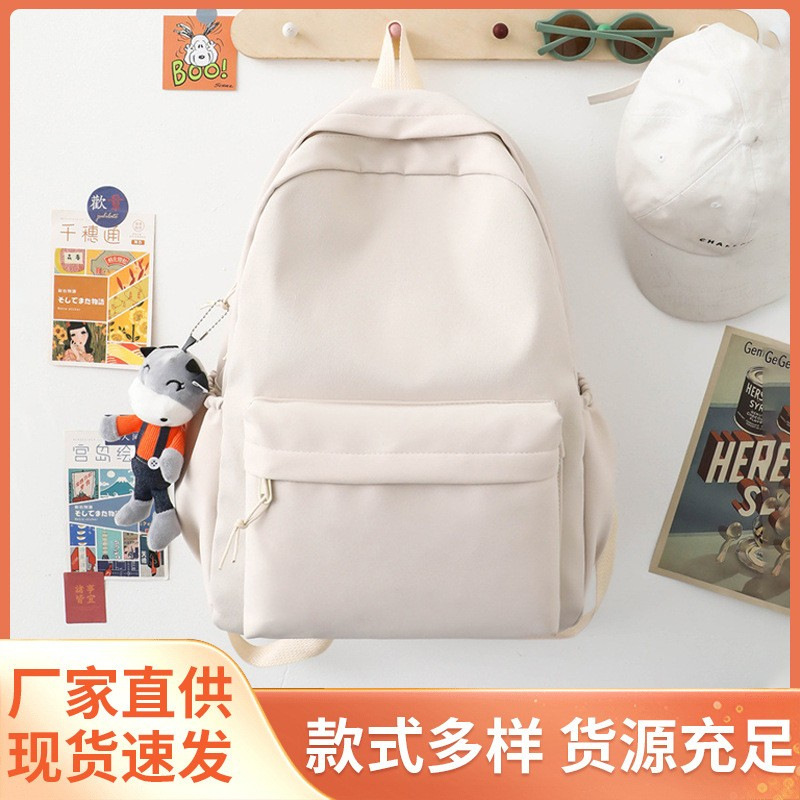 2025 New Simple Style College Girl Backpack School Bag Junior High School Campus Style Large Capacity Student School Bag