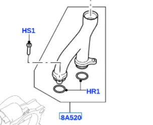 Lr090630 Lr 4649.6kg Pack automobile water pipe - lr092992-aluminum