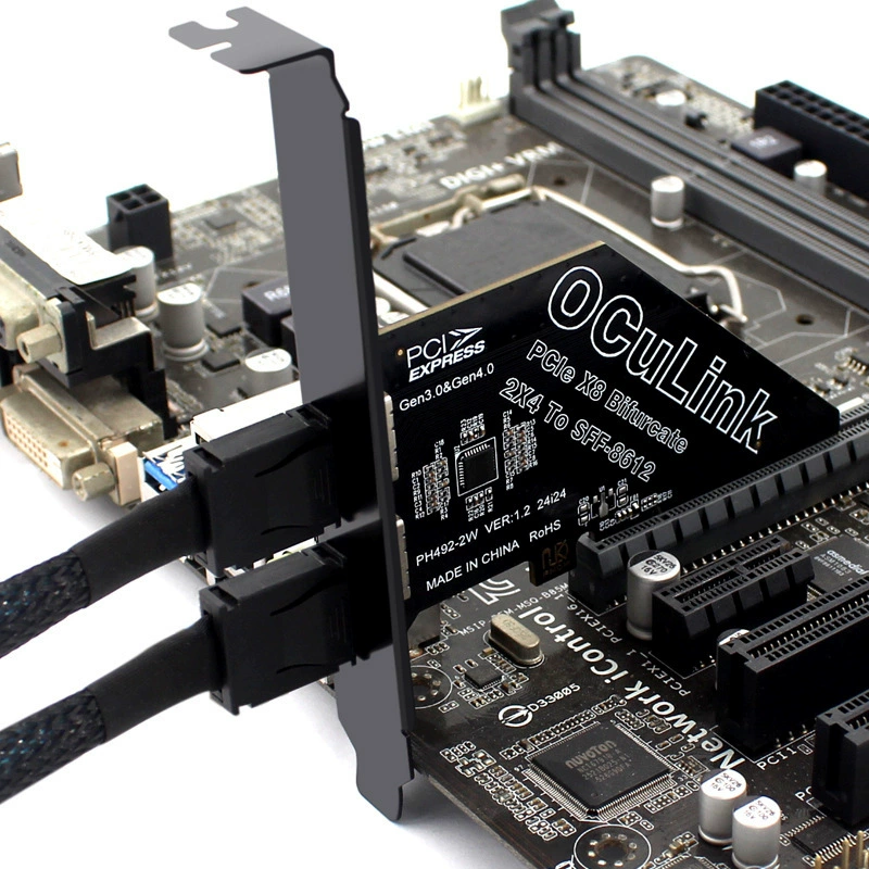 PCIE X8 Разборная карта расширения 2 SFF8611 & 8612 Oculink внешний U.2SSD внешняя видеокарта
