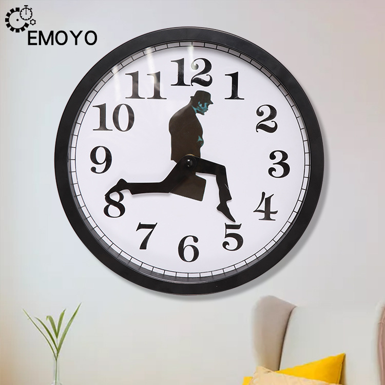 Transfronterizo nuevo silencioso caminar tiempo empresario maletín Reloj de pared de cristal reloj personalizado reloj redondo decorativo