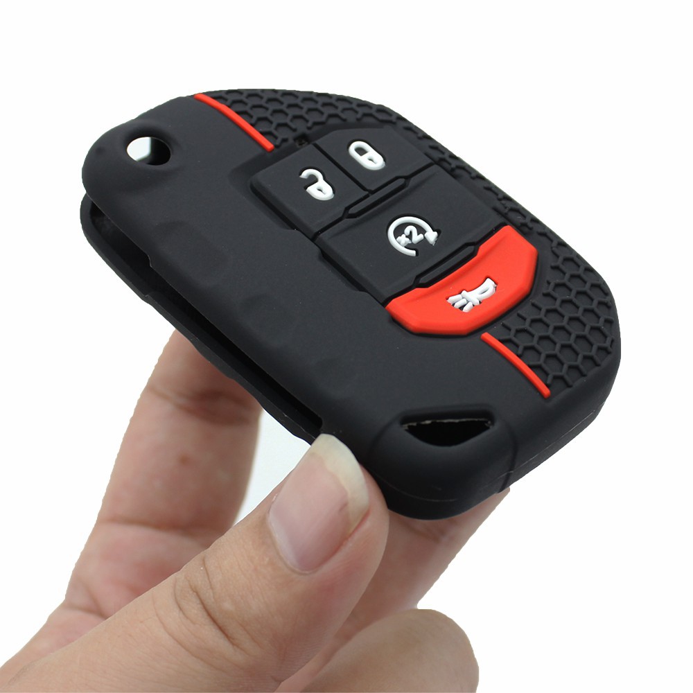 Suitable for JEEP Jeep New Wrangler Folding Remote Key Case Sahara JL Robin Hood Silicone Key Case