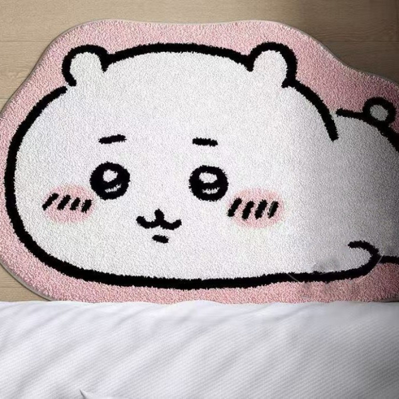 Cartoon-style faux cashmere bathroom mat, small eight-shaped design, suitable for bathroom entrances and doorways, a popular anime-themed doormat for cross-border sales