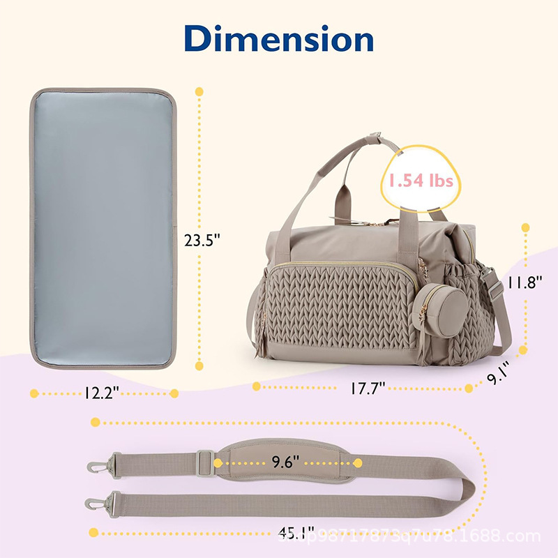 Amazon nueva bolsa de pañales bolsa de mano bolsa de pañales de viaje de gran capacidad bolsa de hospital de parto caja de tetas de expansión