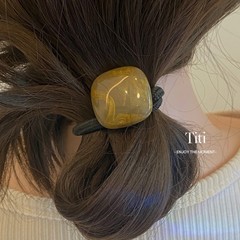 韓国の超美流金沙石アクリルシンプルなブロックのひもの透き通った質感のゼリーの皮筋のひもの輪
