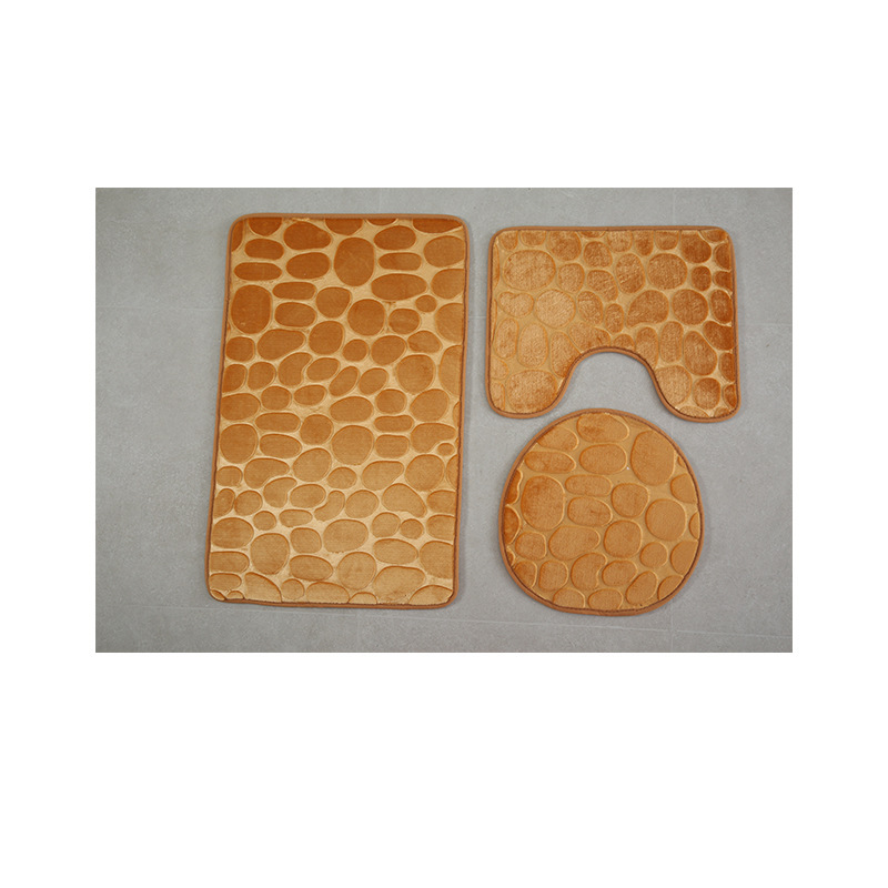 Transfronterizo Amazon 3D Pebble inodoro de tres piezas baño absorbente alfombra de piso baño antideslizante alfombra de piso esponja