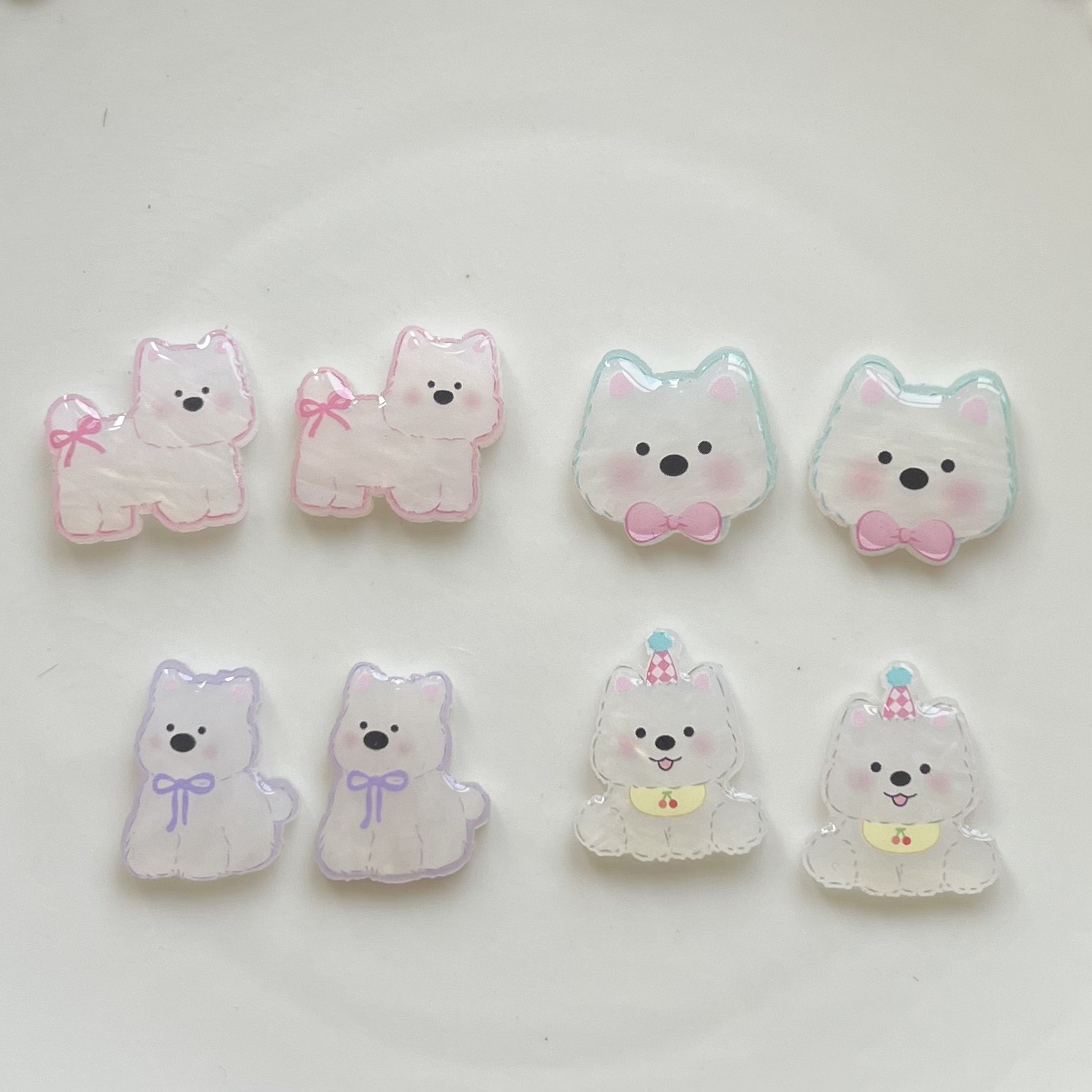 Small Glue West Highland Puppy Acrylic Accessories Diy Handmade...