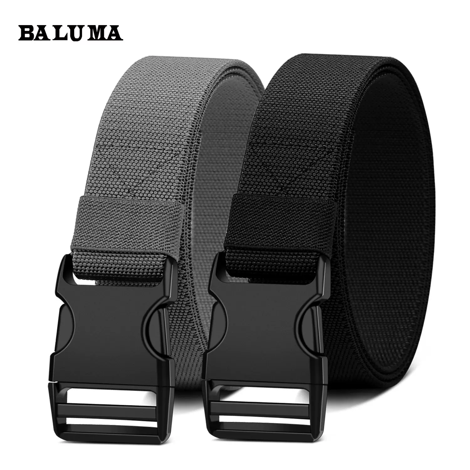 巴路马高弹力帆布皮带男士尼龙战术腰带时尚对插扣皮带百搭裤带
