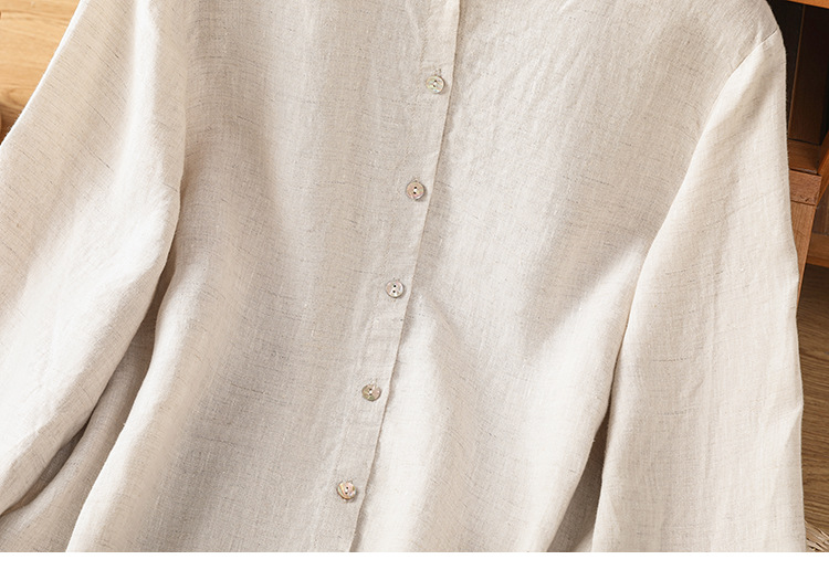 Camicia donna retro maniche lunghe con colletto a balze_voghion.com