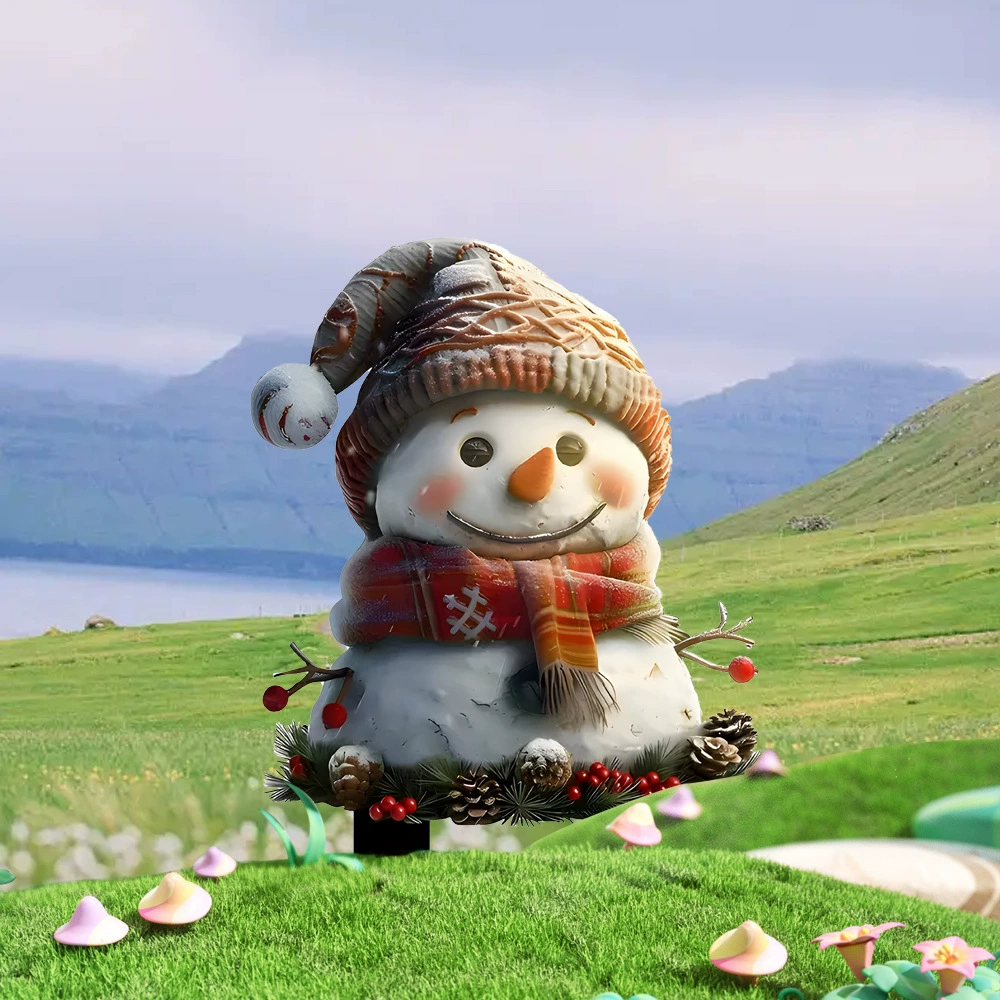 Трансграничный рождественский снеговик акриловый цветочный горшок вертикальный сад деревянный кол семейный двор сад декоративная посадка