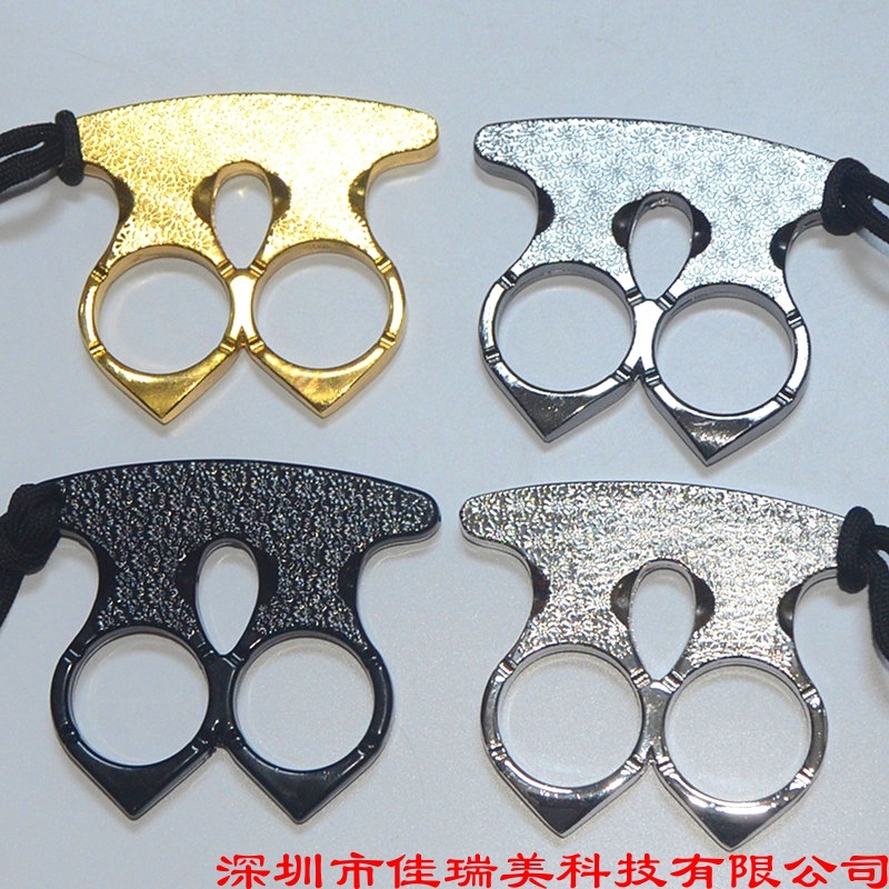 户外防身小工具兰花双指扣指环防狼拳扣戒指车载应急合金破窗器