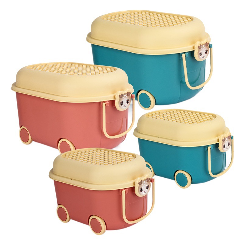 Cubo de almacenamiento de juguetes para niños caja de almacenamiento doméstica lindo ciervo gran partícula bloques de construcción caja de almacenamiento