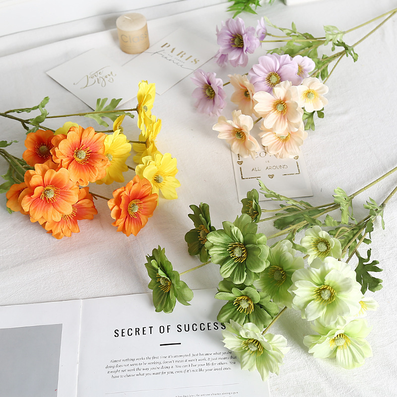 Artificial Flower Single 6-Head Gardenia Photography Props Butterfly Flower Decoration Fake Flower Art Ornaments Wedding Floor Guide