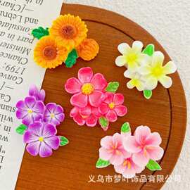 清新向日葵桃花树脂配件diy奶油胶手机壳冰箱贴手工发夹头绳装饰