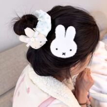刘海贴可爱米菲兔魔术贴毛绒针织侧边碎发发帖发饰发夹精致少女心