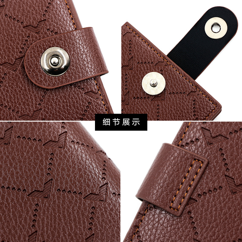 Moda acanalado en relieve billetera de los hombres hebilla magnética corta simple billetera delgada monedero bolso de plata billetera de los hombres